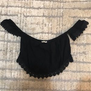 LA Hearts off the shoulder crop top